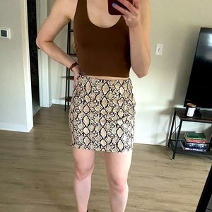Snake skin-print mini skirt